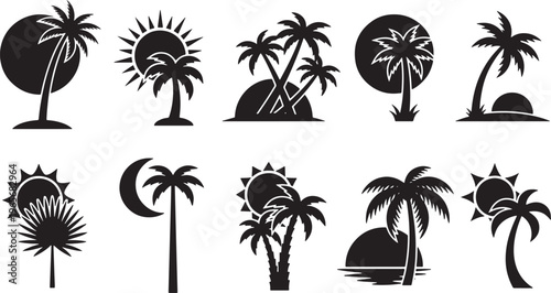 Black and white line of various types of sunflowers with detailed petals and leaves line black and white