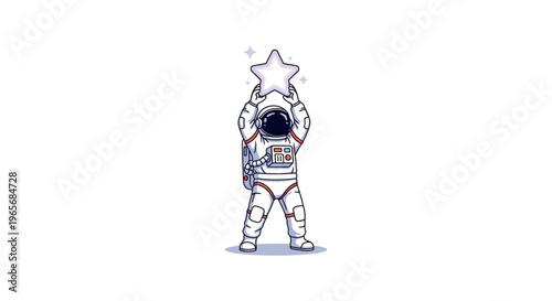 Astronaut Reaching for Star Space.