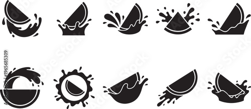 Black ink splatter and paint brush stroke isolated on white background abstract artistic strokes