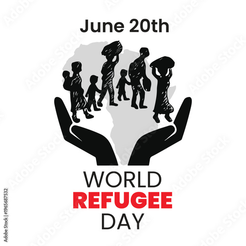 World Refugee Day concept illustration