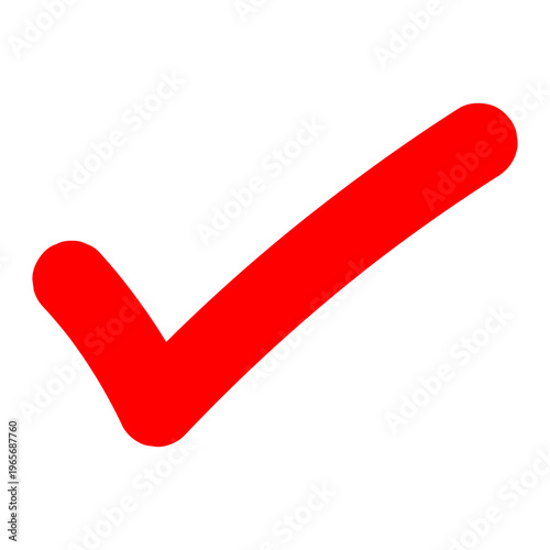 Free Download Red Check Mark Icon Bold Tick Symbol Approval Verification Correct Sign Minimal Modern Design Isolated Png Transparent Background - GFXLoad