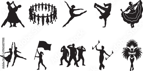 Black silhouette of various animals and birds in dynamic poses black silhouettes horse deer