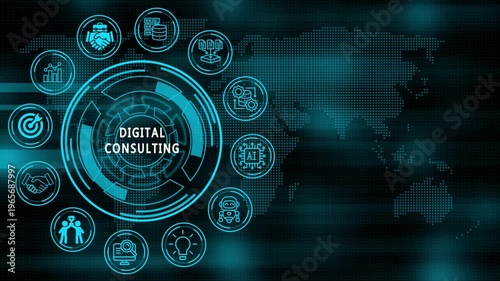  digital consul tines concept animation. Business, Technology, Internet and network concept. animation video