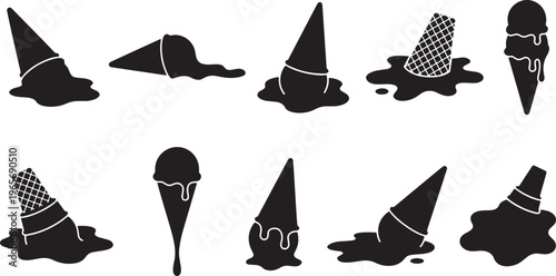 Black silhouettes of various hats and caps arranged in a grid pattern fedora