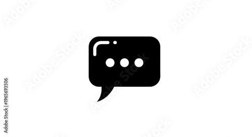 A simple black speech bubble icon on a white background Abstrack background