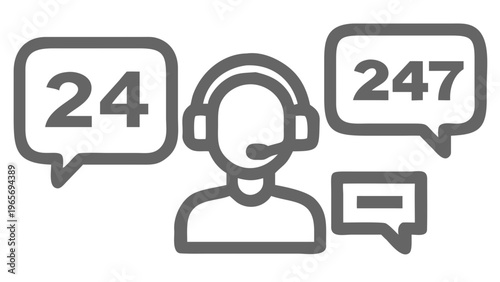 Customer support, call center, 24/7 service, help desk icon