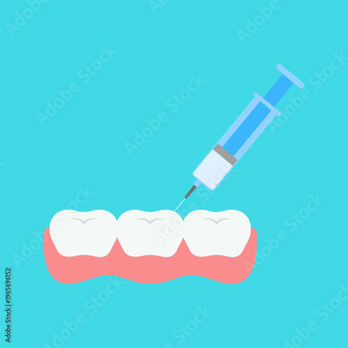 Flat Colorful Dental Care and Oral Hygiene Tools Illustration Set