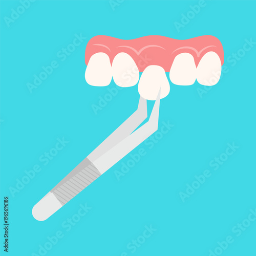 Flat Colorful Dental Care and Oral Hygiene Tools Illustration Set