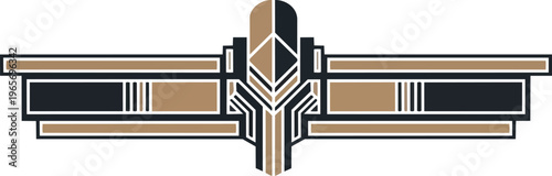 Abstract geometric design with symmetry and architectural details