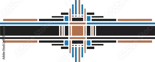 Abstract geometric design with symmetry and contrasting colors