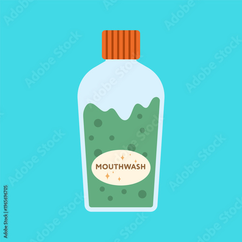 Flat Colorful Dental Care and Oral Hygiene Tools Illustration Set