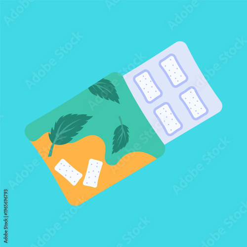 Flat Colorful Dental Care and Oral Hygiene Tools Illustration Set