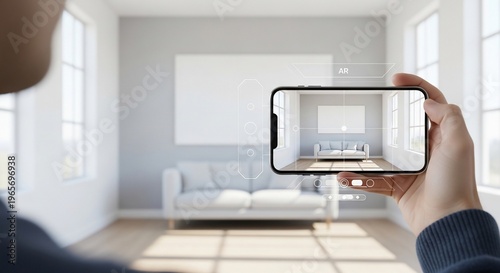 Person taking augmented reality tour.