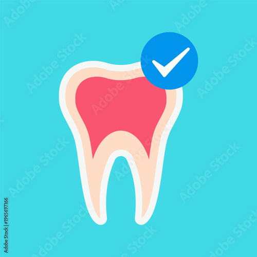 Flat Colorful Dental Care and Oral Hygiene Tools Illustration Set