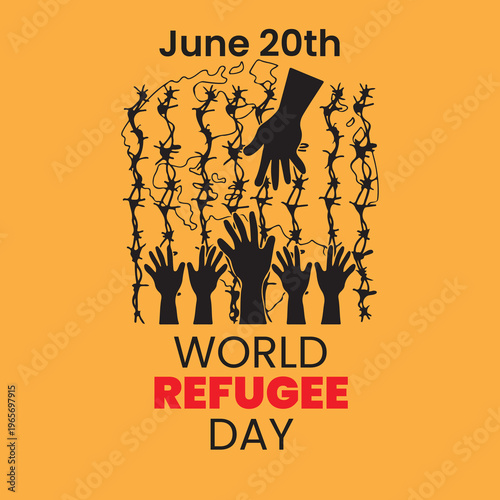 World Refugee Day concept illustration