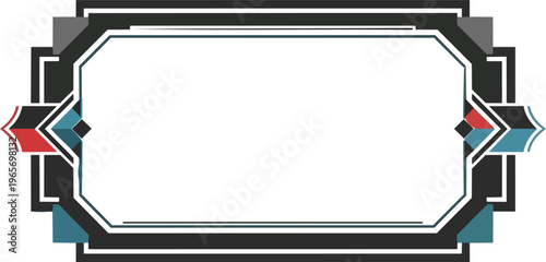 Geometric frame with ornamental design element