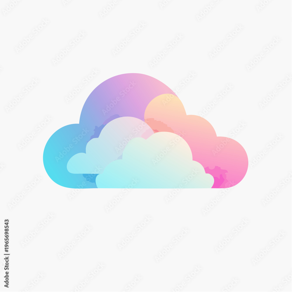 Fototapeta premium Abstract representation of soft, pastel-colored clouds, suggesting a gentle and ethereal atmosphere