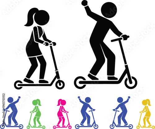 Variations of location pin icons with different colored outlines and stack effects