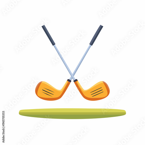 ゴルフクラブ（ドライバー）のフラットデザインアイコン