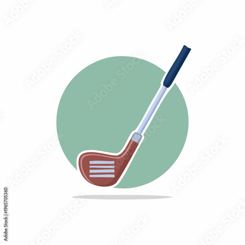 ゴルフクラブ（ドライバー）のフラットデザインアイコン