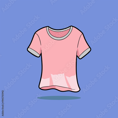 Pink short-sleeve t-shirt with round neck design