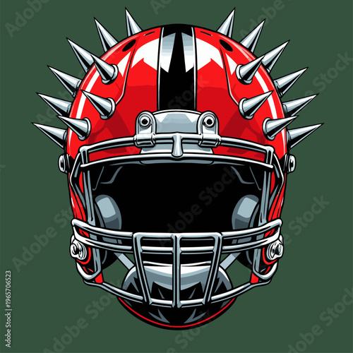 vector image of a spiked American football helmet