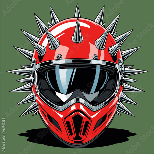 vector image of a spiked American football helmet