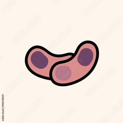 Under eye patches icon in flat style pastel colors on beige