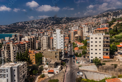 Aerial view of Jounieh town, Lebanon