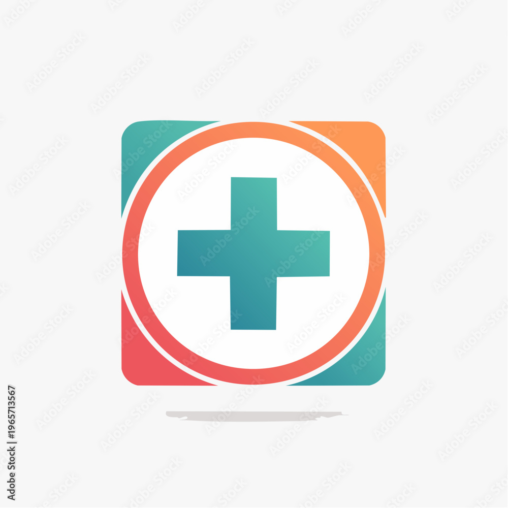 Obraz premium A vibrant and modern medical cross symbol for health, care, and well-being initiatives in a colorful gradient design