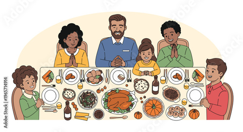 Family Gathering Around Dinner Table Together 11.