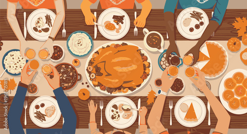 Family Gathering Around Dinner Table 2.