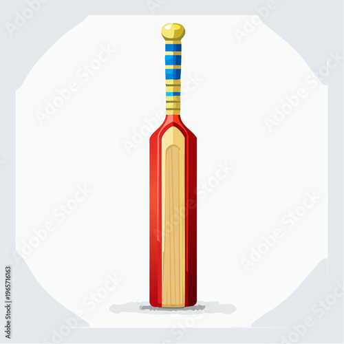 Cricket Bat Isolated on White Background - A Realistic Illustration