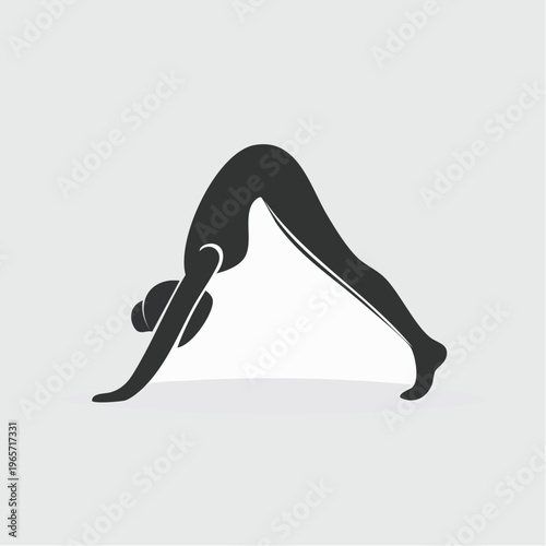 Elegant vector illustration depicting a person in a calm and balanced yoga pose, symbolizing wellness, flexibility, and a healthy lifestyle practice
