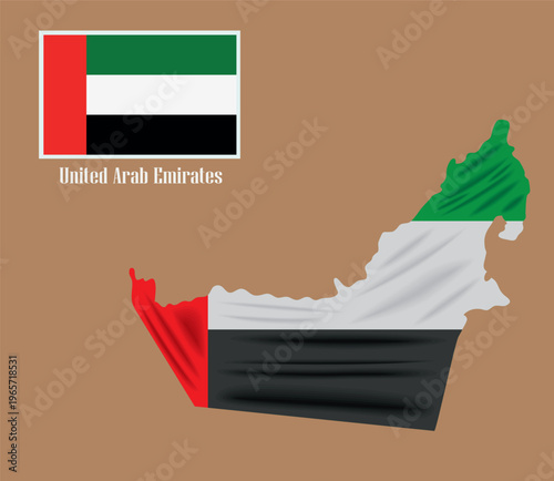Official UAE Map Icon with Flag Overlay for Middle East Projects