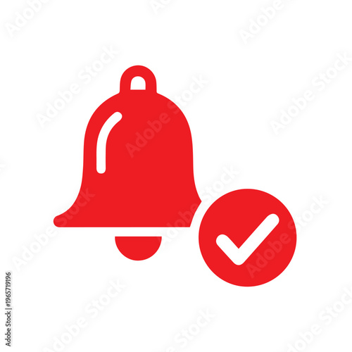 A vibrant red notification bell graphic features a solid checkmark circle overlay signifying a successfully activated subscription.