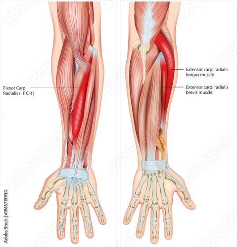 Forearm Flexor and Extensor Muscles Anatomy Diagram