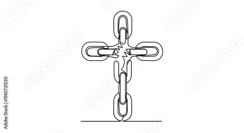 Chain links forming a cross shape.