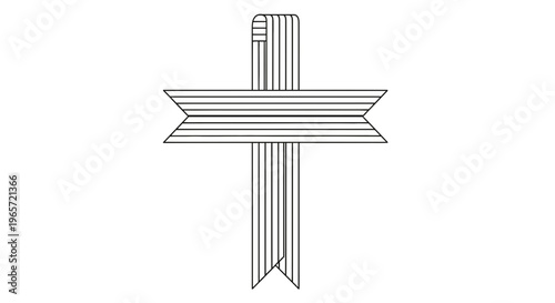 Detailed illustration of a cross symbol.
