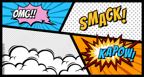 Comic panel with text speech bubble
