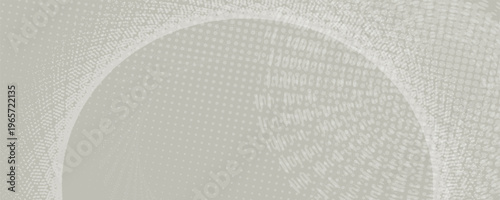 Abstract vector horizontal banner with halftone dots and geometric wave patterns. Minimalist tech background for web design, corporate identity, and digital marketing. Stylish gray and pastel tones