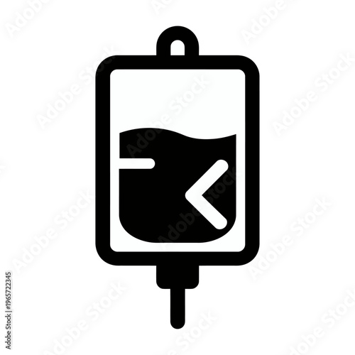 Vector of an iv drip bag with a liquid inside