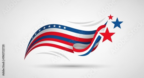 American Flag Patriotic Stars Illustration.