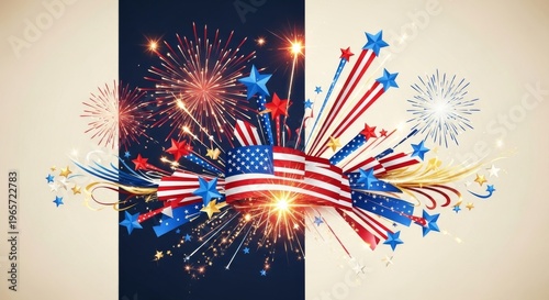 American Independence Day Fireworks Celebration.