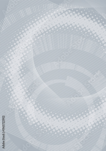 Modern abstract background featuring halftone texture, circular shapes. Creative soft focus cold tones banner for technology, science, minimal aesthetic concepts. High-quality digital graphic