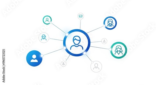 People Network Connections Social Media Icons.