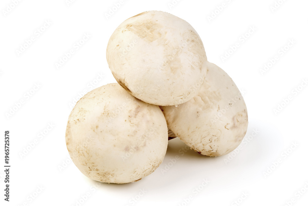 Fototapeta premium Fresh White Button Mushrooms, isolated on white background