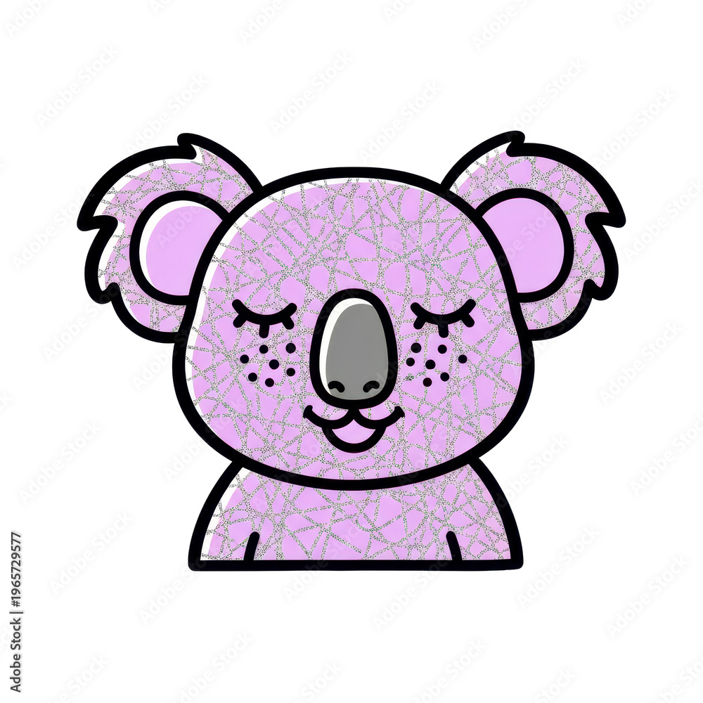 Fototapeta premium Smiling purple koala illustration