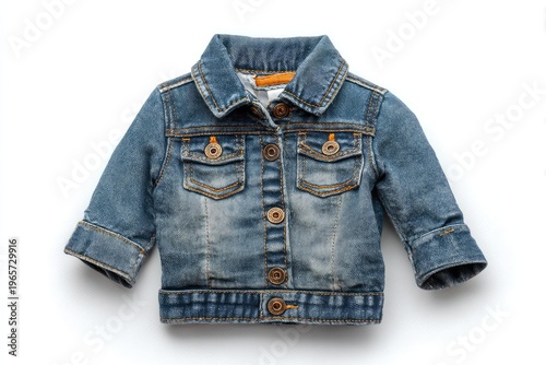 Jeans baby jacket isolated on white background