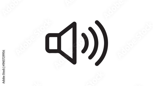 Loudspeaker Icon Emitting Sound Waves On White Background For Audio Concepts